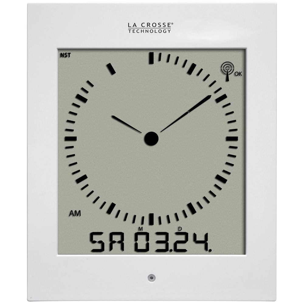 La Crosse 513-1311W Analog Style Digital Atomic Clock in White
