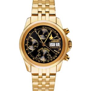Fighter Command Gold Chronograph with a solid 18 kt gold case and bracelet - black face