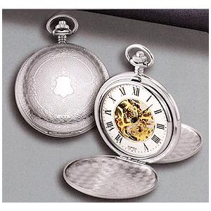 Mechanical Collection Colibri Pocket Watch, 500, Seleton, Double Dust Cover, Silver-Tone PWS-95809-N