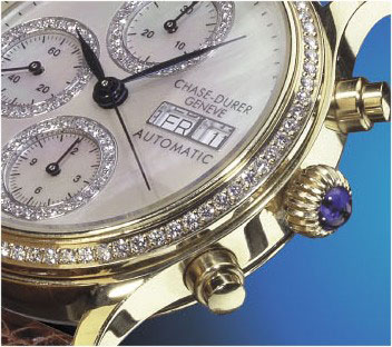 CHASE-DURER Couture Collection 156 Diamonds, 18K Solid Gold Case, MOP Dial