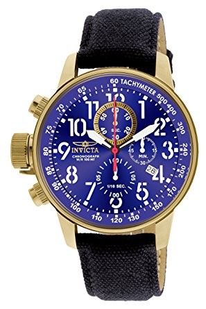 Invicta Men's 1516 I Force Collection 18k Gold Ion-Plated Stainless Steel and Cloth Watch