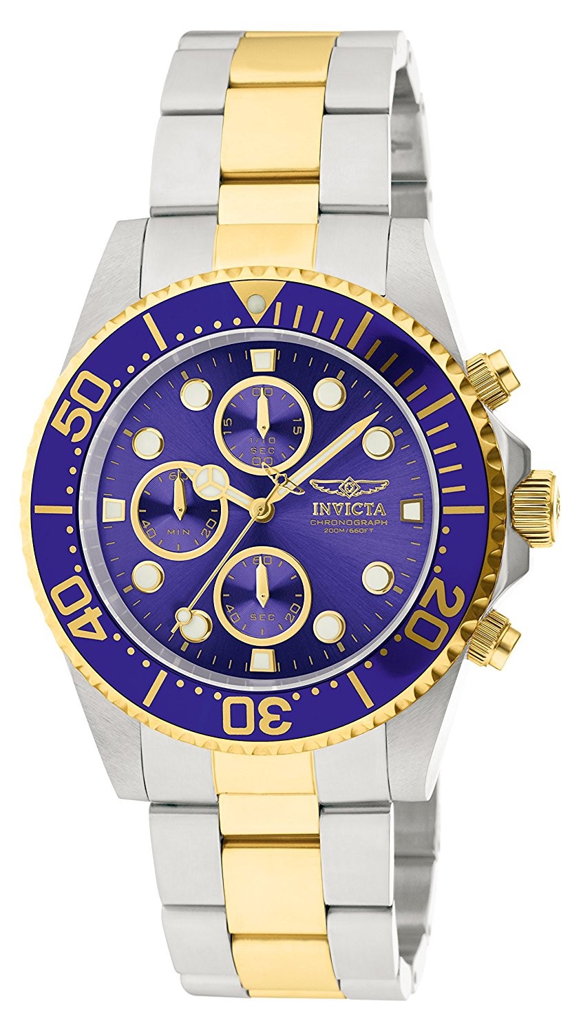 Invicta Men's 1773 Pro Diver 18k Gold Ion-Plating and Stainless Steel Watch