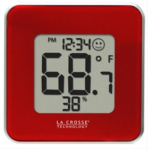 La Crosse Technology Digital Thermometer and Hygrometer in Red 302-604R-TBP