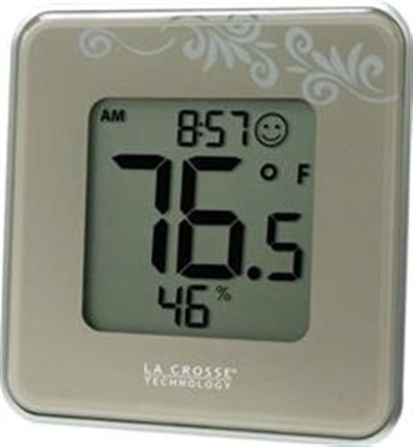La Crosse Technology Digital Thermometer and Hygrometer in Silver 302-604S-TBP