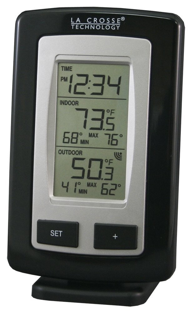 La Crosse Technology WS-9245UBK-IT-CBP Wireless Outdoor and Indoor Temperature Station with Time
