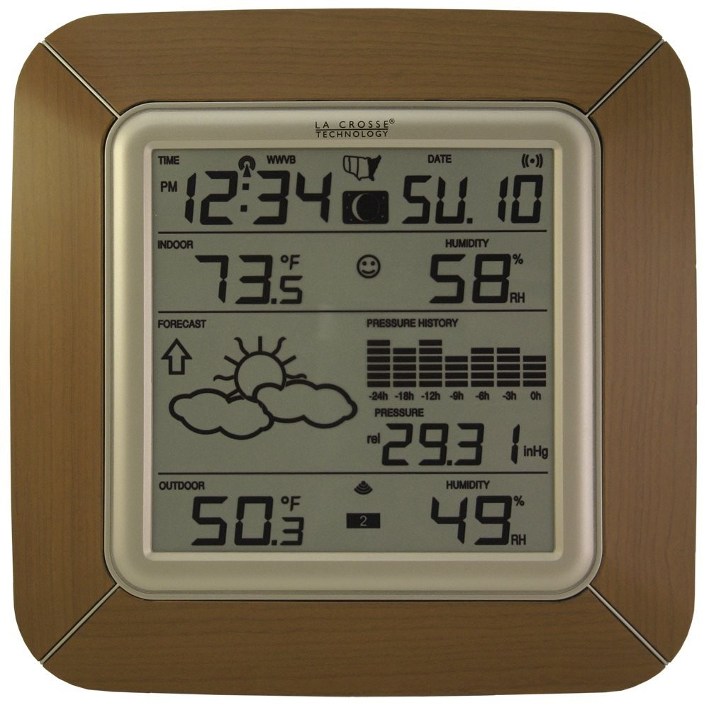 La Crosse Technology WS-9057U-IT Forecast Station with Barometer, Temperature, Humidity and Moon Phase, Alarm