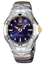 Seiko SMA113 Stainless Steel with Blue Dial Kinetic Auto Relay Watch Mens