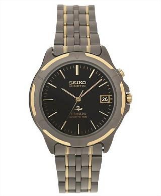 Seiko Kinetic SKH202 Titanium and Gold-Tone Kinetic Watch Mens - Store