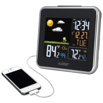 La Crosse Technology 308-146 Atomic Wireless Color Forecast Station with Dew Point, Heat Index, USB charging port