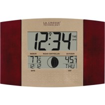 La Crosse Technology WS-8117U-IT-C Atomic Wall Clock with Indoor/Outdoor Temperature