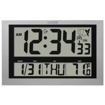 La Crosse Technology 513-1211 Atomic Wall Clock with Jumbo LCD Display with Indoor Temperature