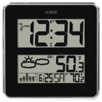 La Crosse Technology 512B-811 Large Atomic Digital Wall Clock with Forecast & Weather
