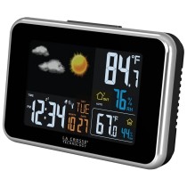La Crosse Technology 308-145B Black Wireless Color weather station with USB charge port
