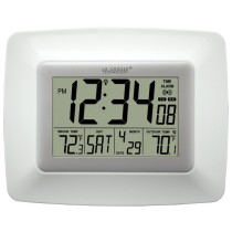 La Crosse Technology WS-8119U-IT-W Atomic Wall Clock with Indoor/Outdoor Temperature