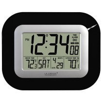 La Crosse Technology WS-8115U-B Digital Wall Clock with Indoor and Outdoor Temperature