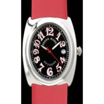 Oxygene Sport Black Dial and Red Framed Numbers with Shantung Silk Rubino Red Strap
