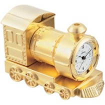 Train Mini Clock-Gold