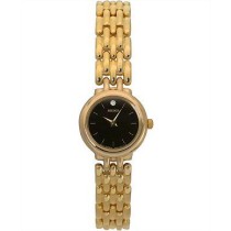 Seiko SXJY66 Gold-Tone with Black Dial Diamond Collection Watch Womens