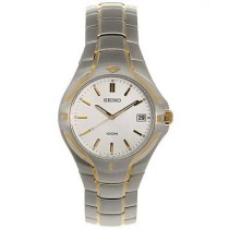 Seiko Mens Functional SGE506 2-Tone with White Dial Mens Functional Watch