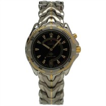 Seiko SKH060 Stainless Steel and Gold w/ Black Dial Kinetic Windward Watch Mens