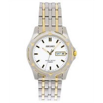 Seiko Mens Functional SJW038 Two Tone Bracelet White Dial Watch Mens