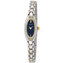 Pulsar Ladies Stainless & Gold-Tone Watch with Black Face PEX504