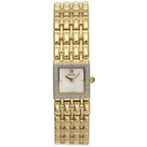 Pulsar Gold-Plated with Silver-Tone Dial Ladies PPGD04 Diamond Watch