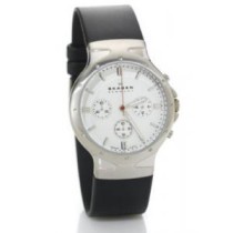 Skagen Titanium White Face Wrist Watch 489LTRW