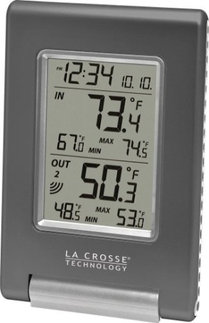 La Crosse Technology WS-9080U-IT Wireless IN/OUT Temperature Station featuring Atomic Self-setting time & MIN/MAX records
