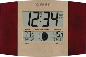 La Crosse Technology WS-8117U-IT-C Atomic Wall Clock with Indoor/Outdoor Temperature