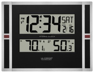 La Crosse Technology 513-149 11 inch Atomic digital wall clock with temperature