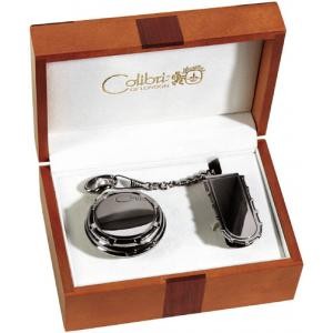 Colibri Gunmetal w/ Stainless Steel Cable Pocket Watch Gift Set PWQ-96809-S