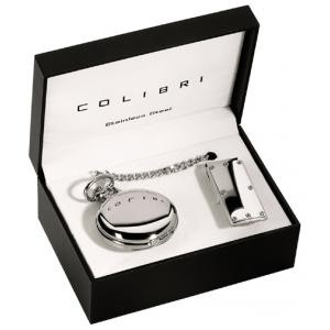 Colibri Stainless Steel Pocket Watch Gift Set PWQ-96910-S