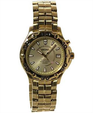 Seiko Kinetic SKH680 Gold-Tone with Champagne Dial Kinetic Watch Mens