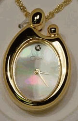 Colibri Mother of Pearl Dial Gold Tone Mother and Child« Pendant PWL-90047