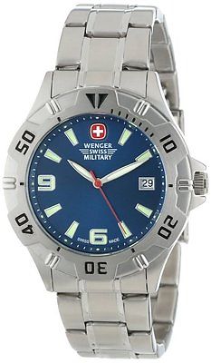 Wenger 72948 Stainless Steel Swiss Military Brigade Sea Blue Marlin Wirstwatch