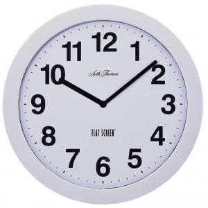 Seth Thomas Flat Screen Collection White Office Wall Clock WWH-2664-P